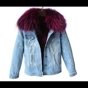 Final Sale Denim Fur Jacket....